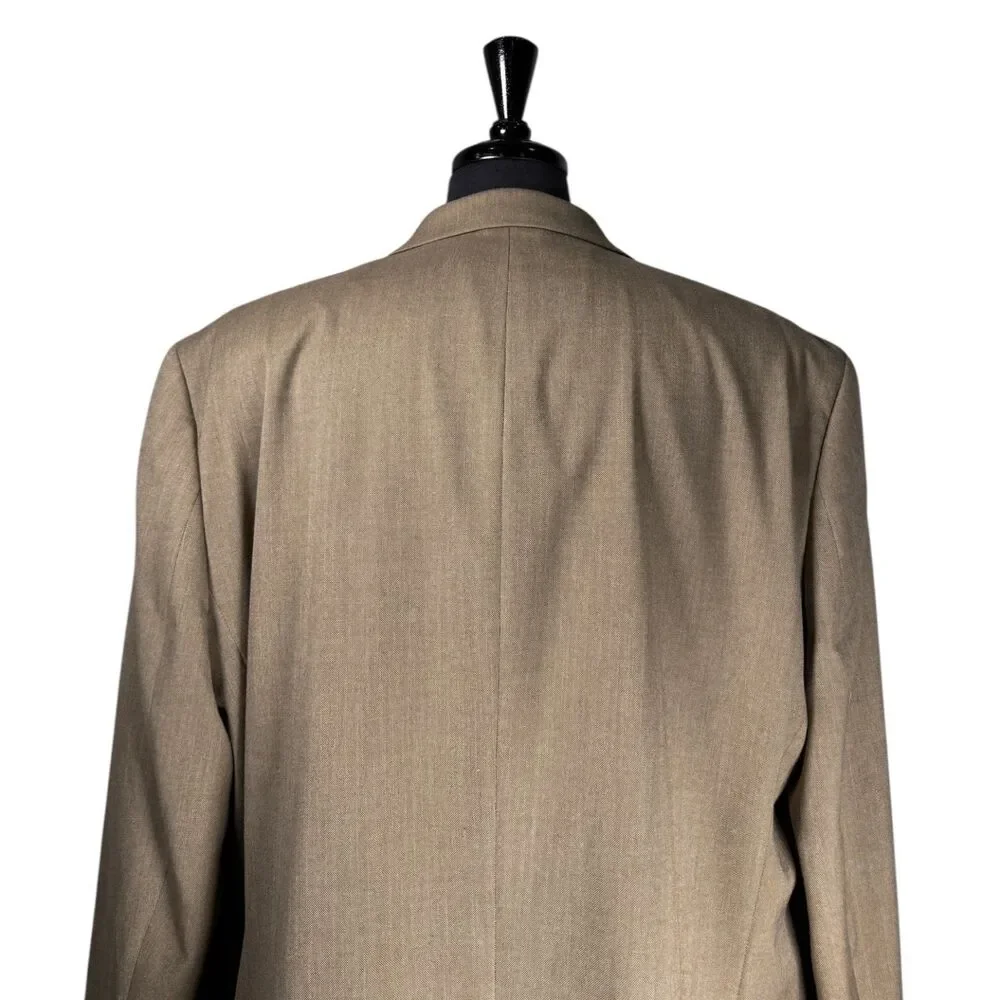 Chaps Ralph Lauren Mens 50R Tan Stretch Blazer 2 Button Sport Coat Jacket